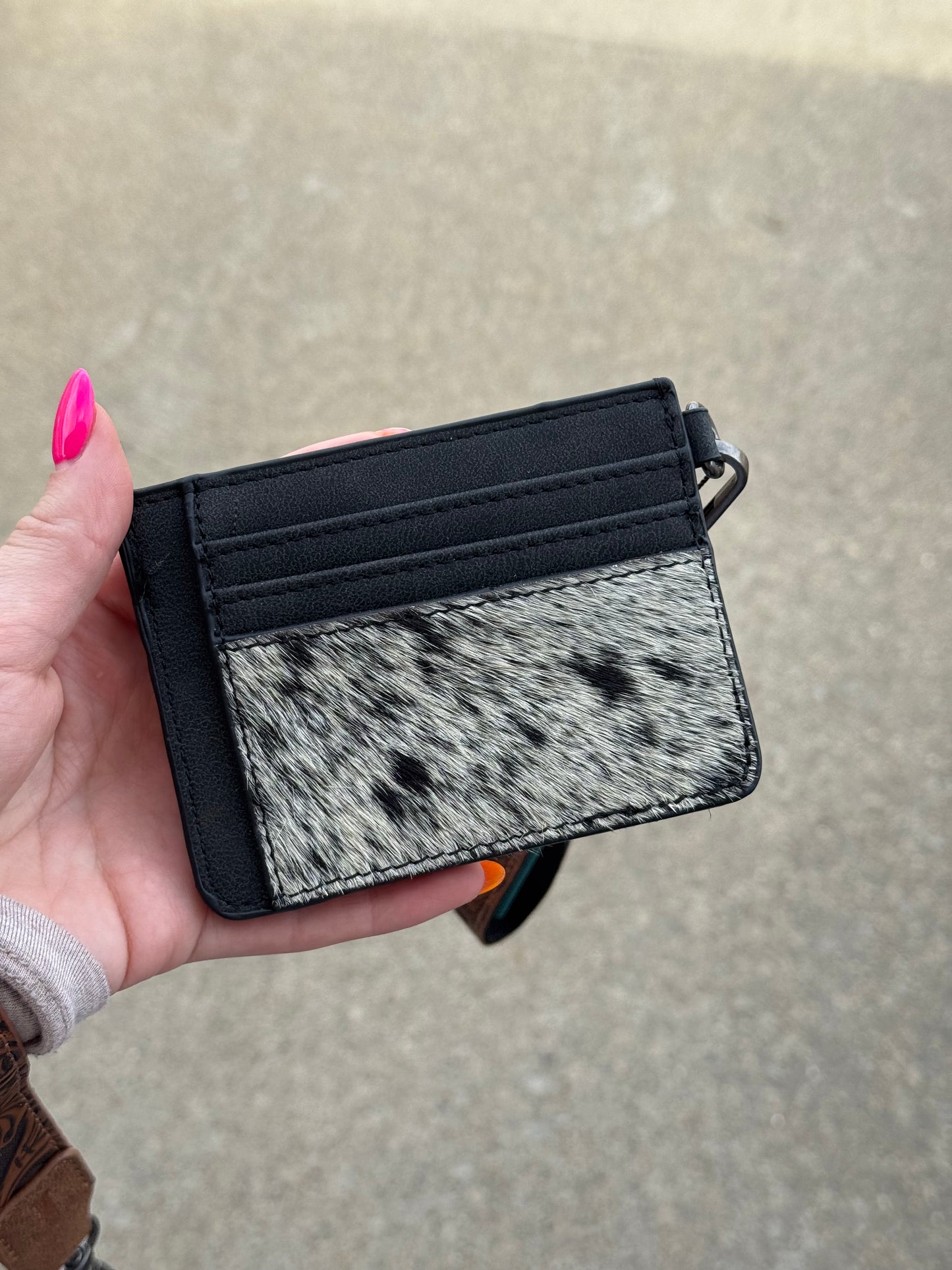 Trinity Ranch Hair-On Cowhide Collection Key Ring Card Case