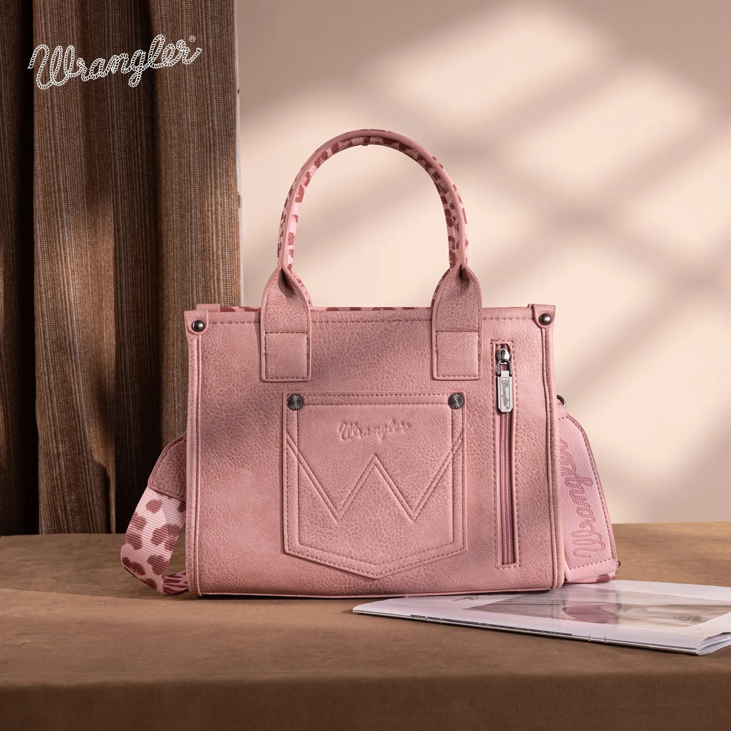 Wrangler Leopard Print Concealed Carry Tote/Crossbody