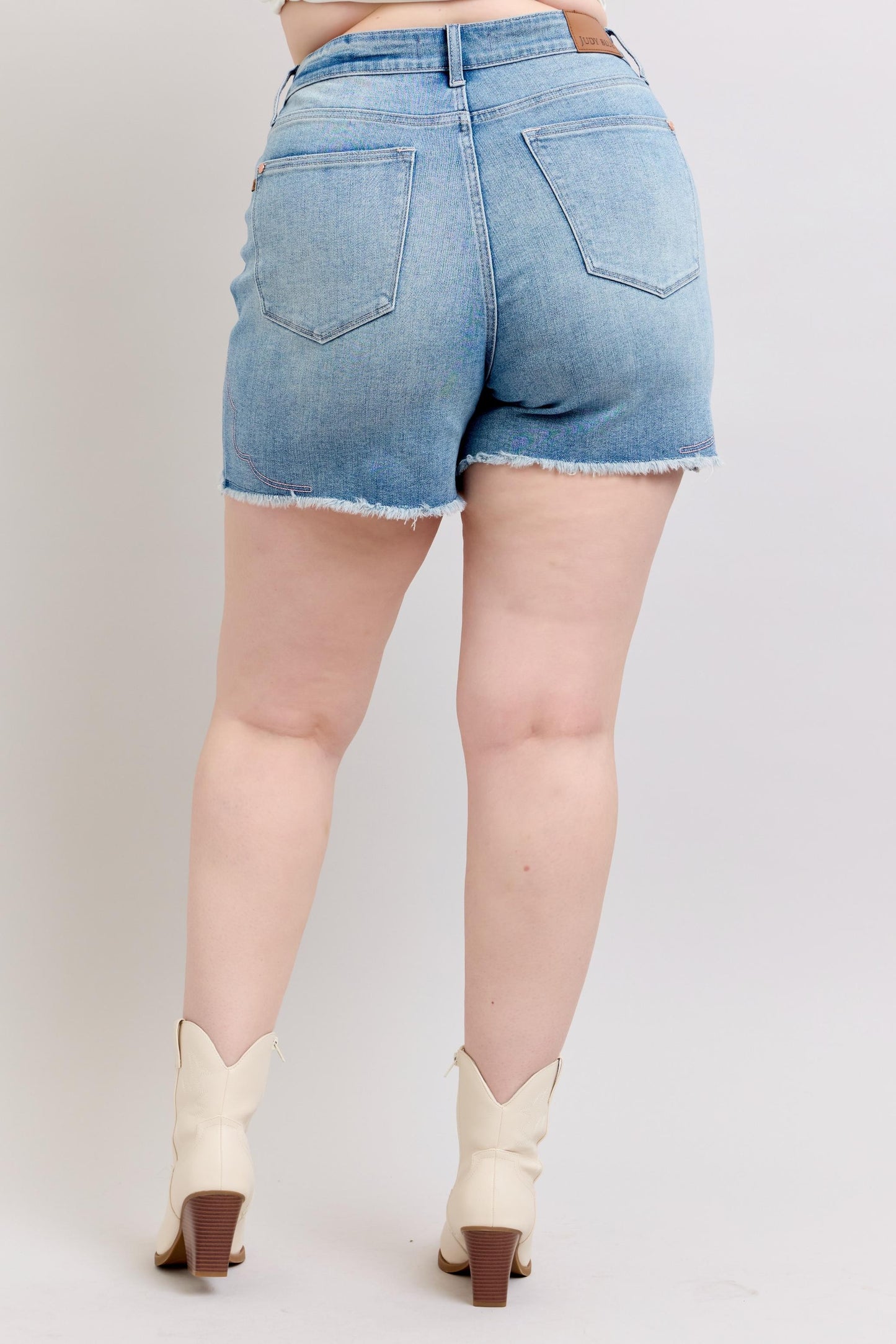 Judy Blue High Waist Western Embroidery Detail Cut Off Shorts