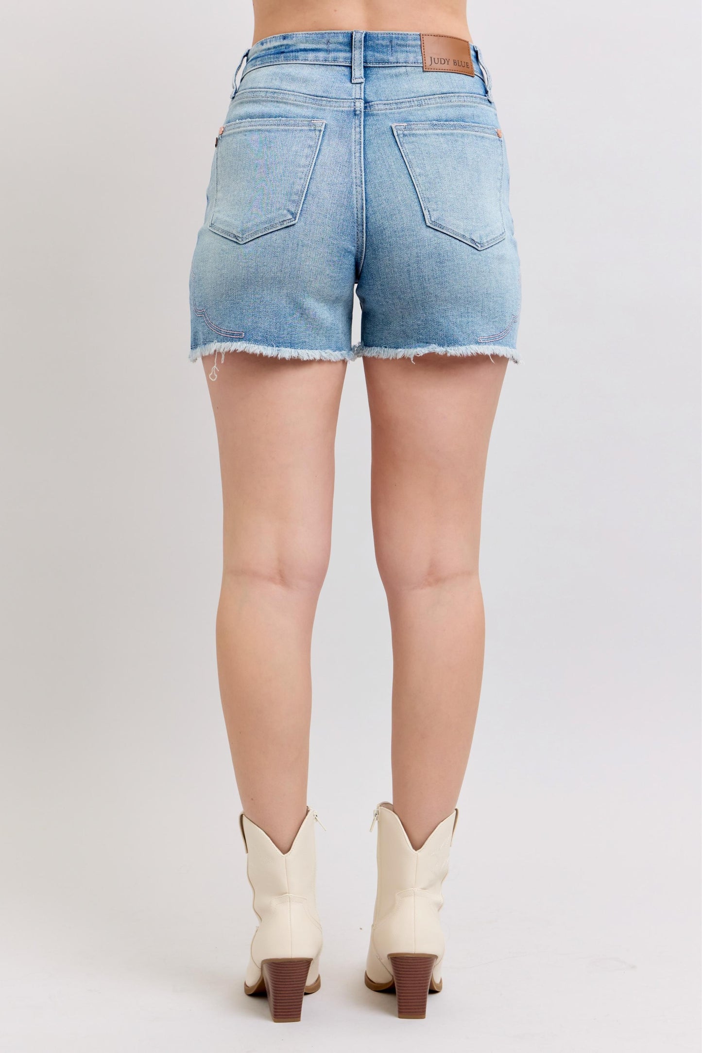 Judy Blue High Waist Western Embroidery Detail Cut Off Shorts