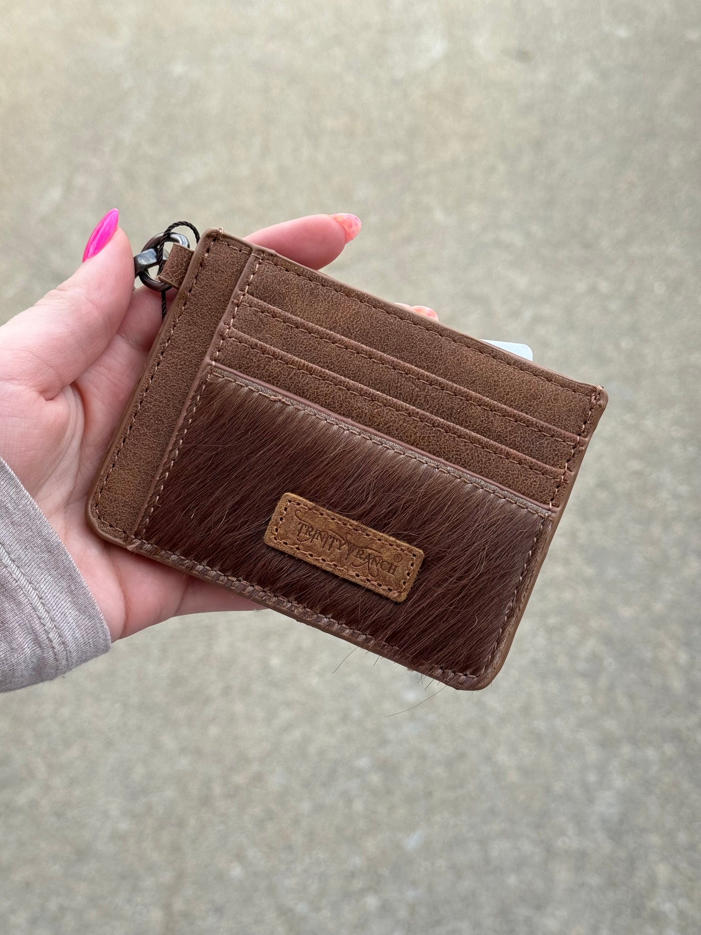 Trinity Ranch Hair-On Cowhide Collection Key Ring Card Case