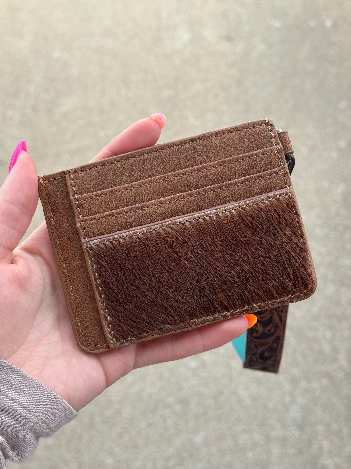 Trinity Ranch Hair-On Cowhide Collection Key Ring Card Case