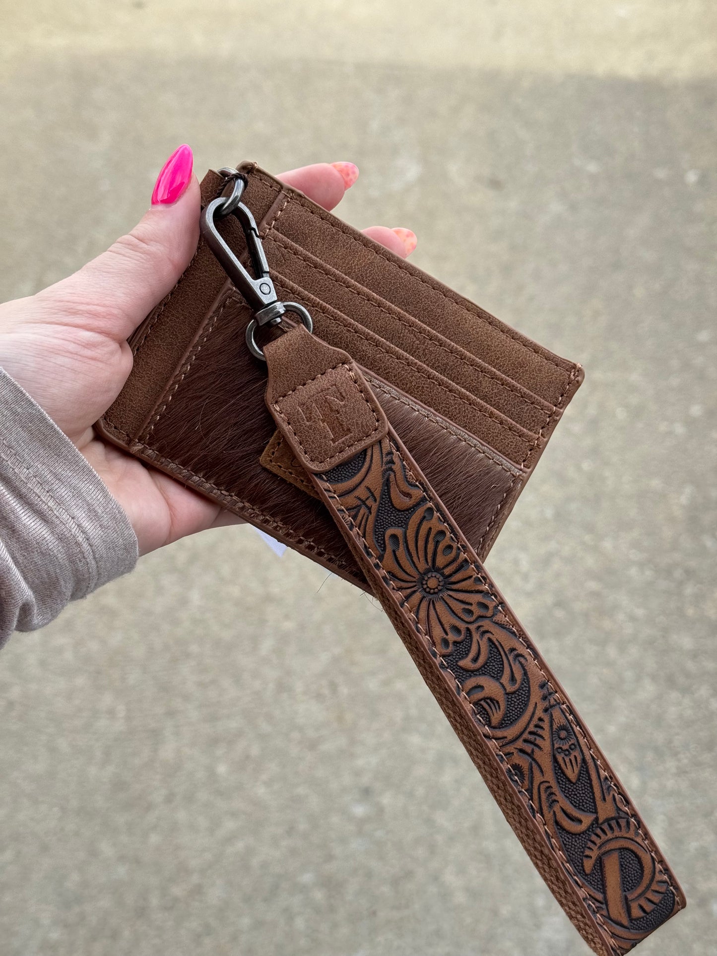 Trinity Ranch Hair-On Cowhide Collection Key Ring Card Case