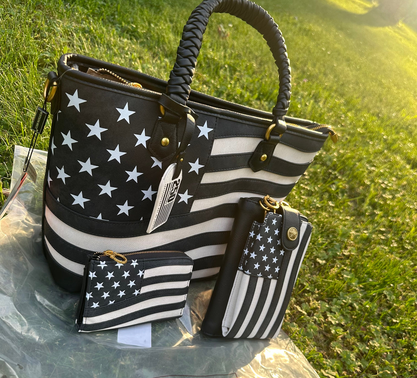 Montana West Vintage American Flag Collection - Black