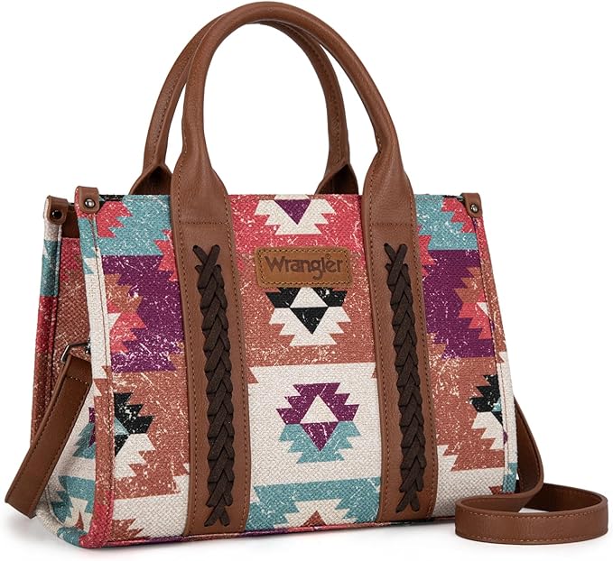 Wrangler Southwestern Pattern Dual Sided Print-Tote/Crossbody