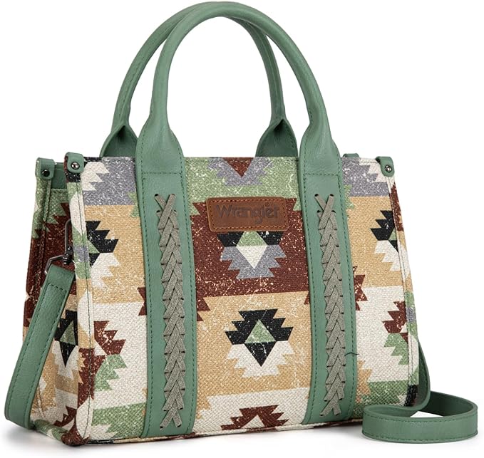 Wrangler Southwestern Pattern Dual Sided Print-Tote/Crossbody