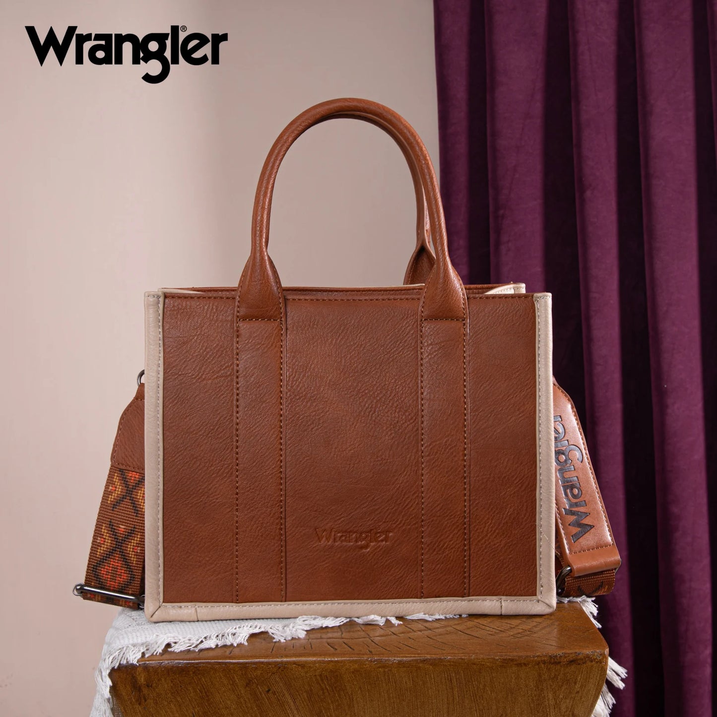 Wrangler Aztec Embroidered Tote/Crossbody