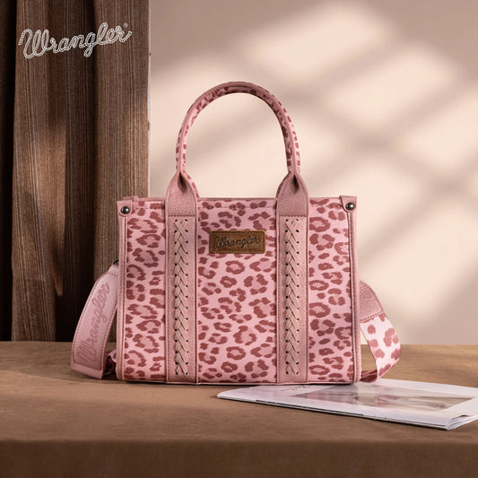 Wrangler Leopard Print Concealed Carry Tote/Crossbody
