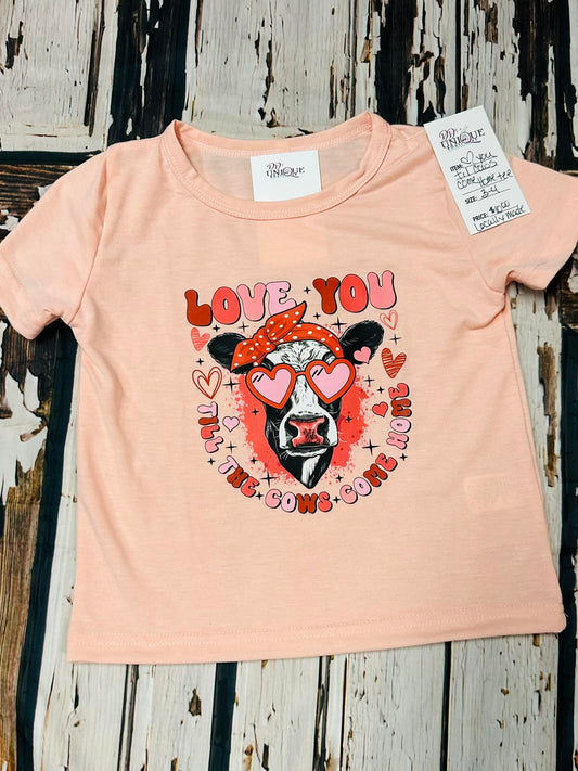 Valentines Cow Kids Tee