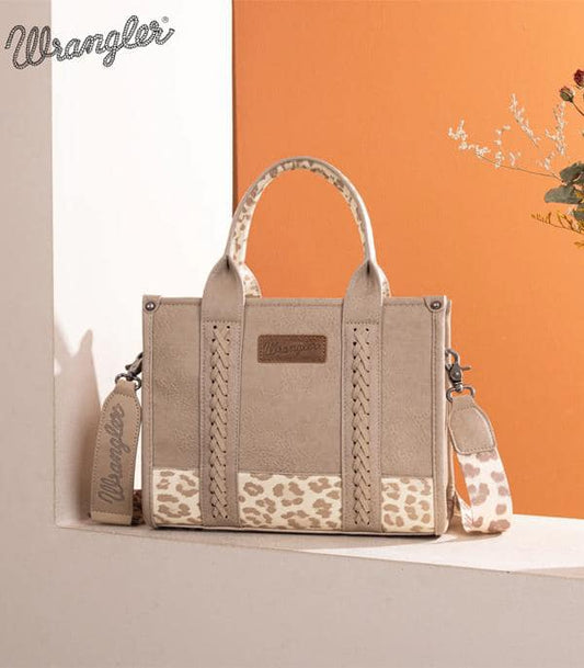 Wrangler Leopard Print Concealed Carry Tote/Crossbody