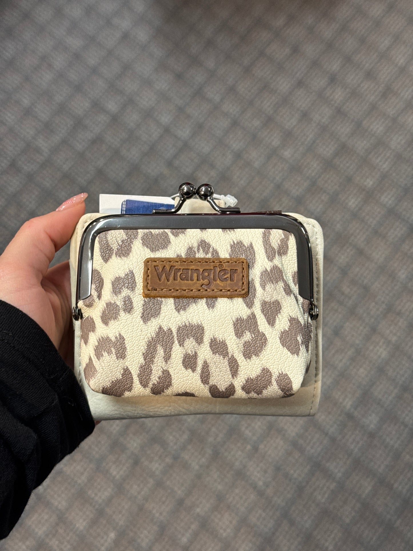 Wrangler Western Leopard Print Small Bi-Fold with Kiss Clasp Coin Purse