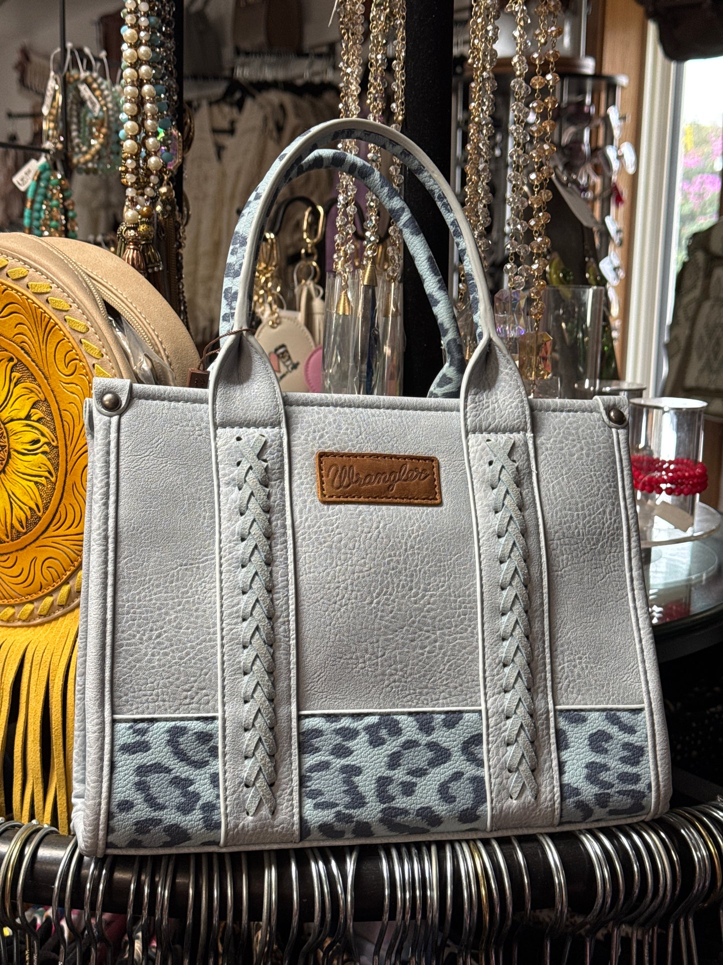 Wrangler Leopard Print Concealed Carry Tote/Crossbody