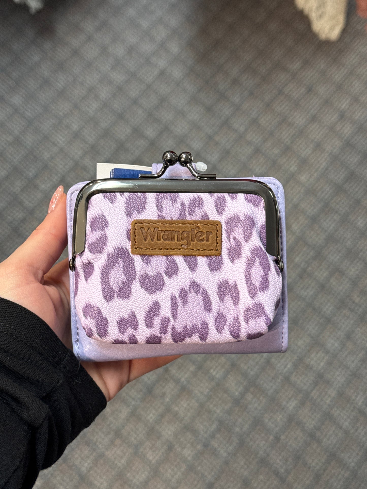 Wrangler Western Leopard Print Small Bi-Fold with Kiss Clasp Coin Purse