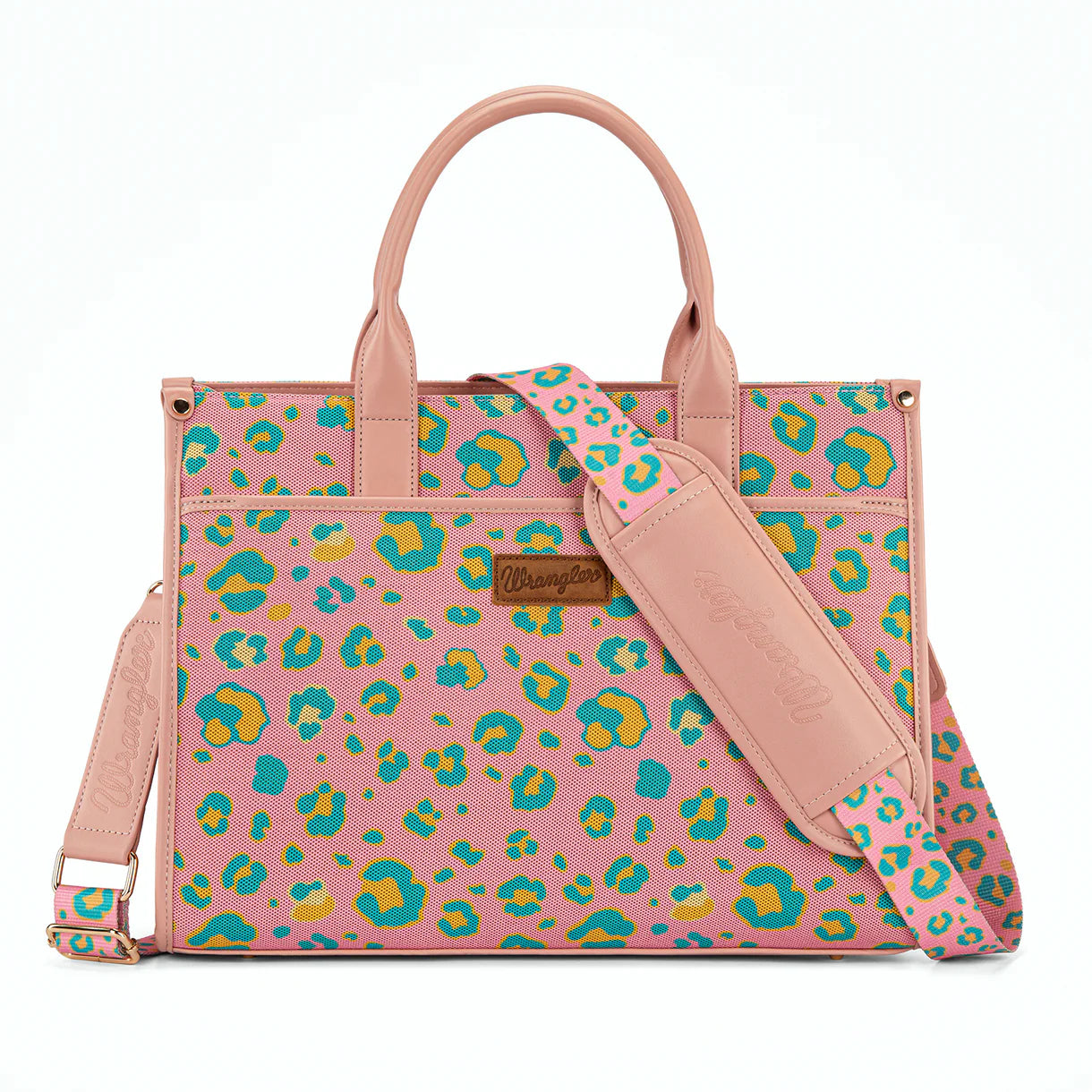 Wrangler Leopard Print Canvas Oversized Tote with Adjustable Strap
